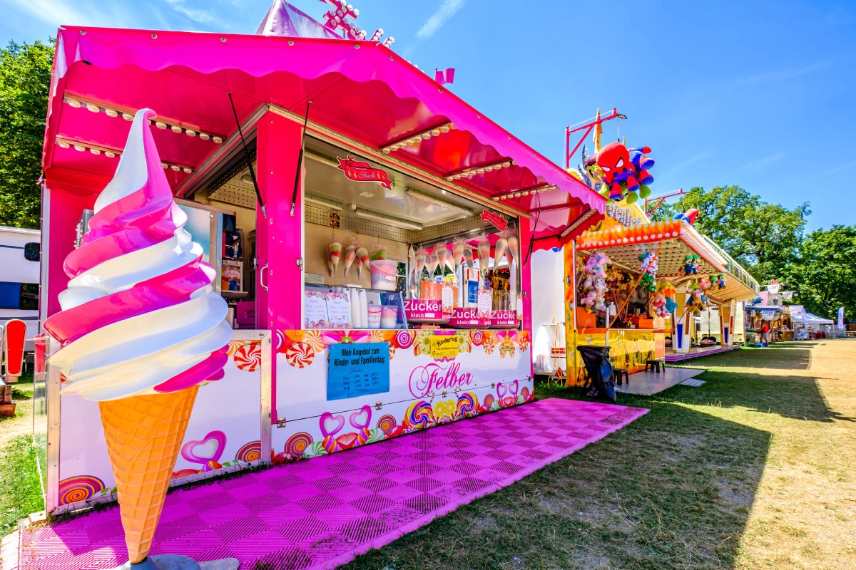 annual city founding festival with stalls, carousel, food stalls and entertainment at the old town 